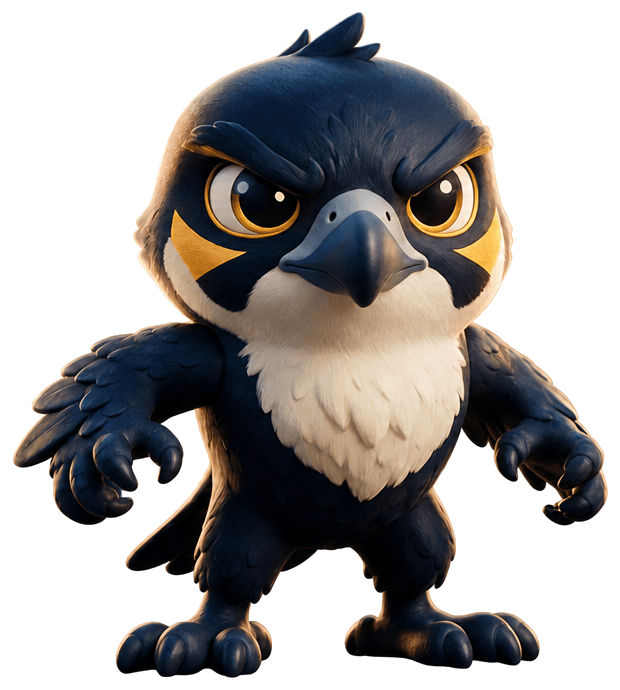 Clutch, the ClutchUp falcon, set and focused the beat before the moment